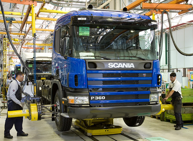 A Scania conta com uma fábrica em São Bernardo do Campo, em São Paulo