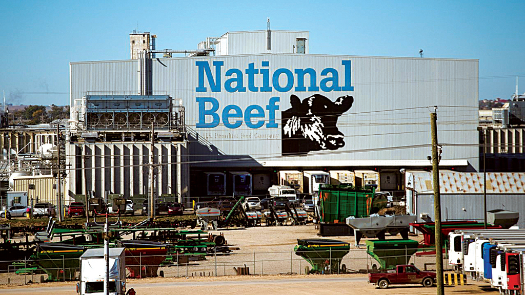 Fachada de uma fábrica da National Beef nos Estados Unidos