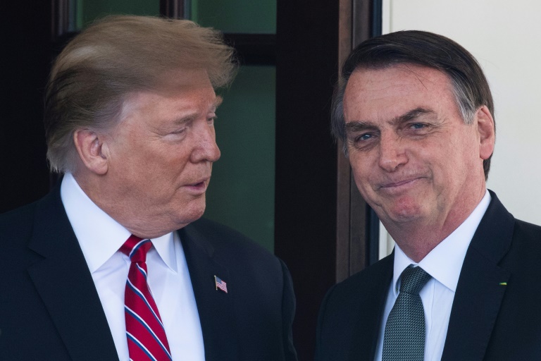 (Arquivo) O presidente americano Donald Trump e o presidente do Brasil Jair Bolsonaro, em Washington