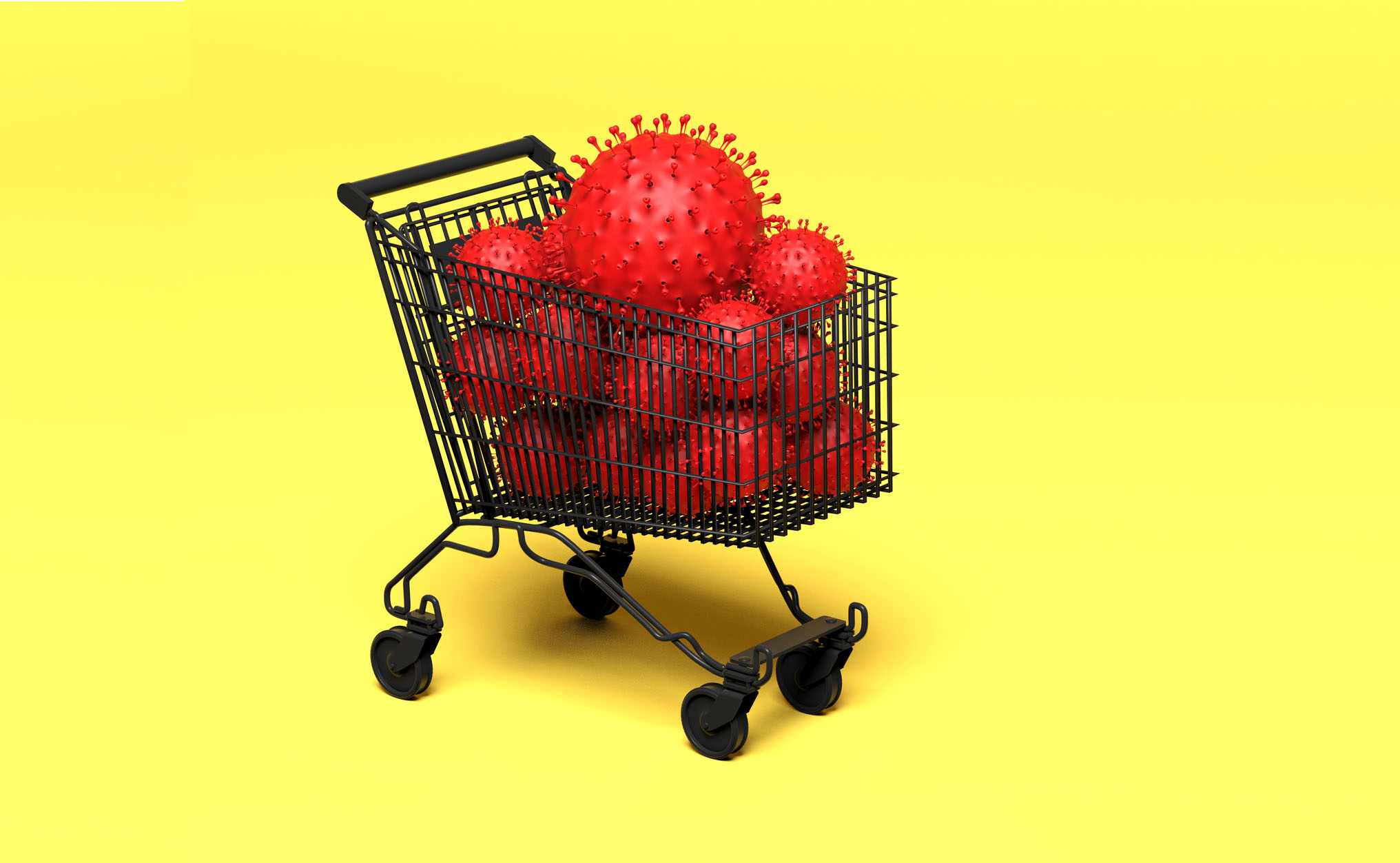 Carrinho de supermercado carregado de vírus: impacto na economia