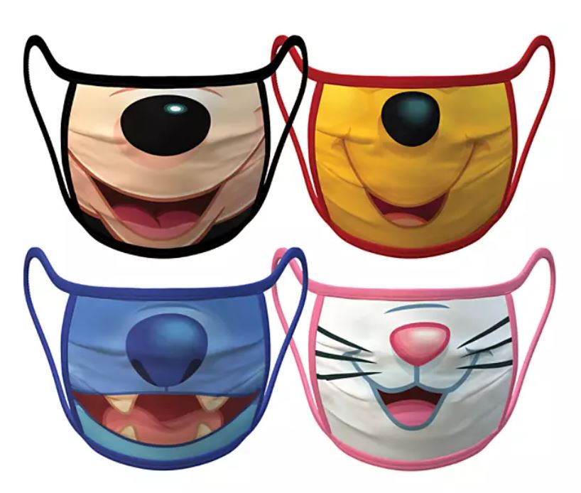 As máscaras faciais com personagens da Disney serão vendidas em pacotes com quatro unidades