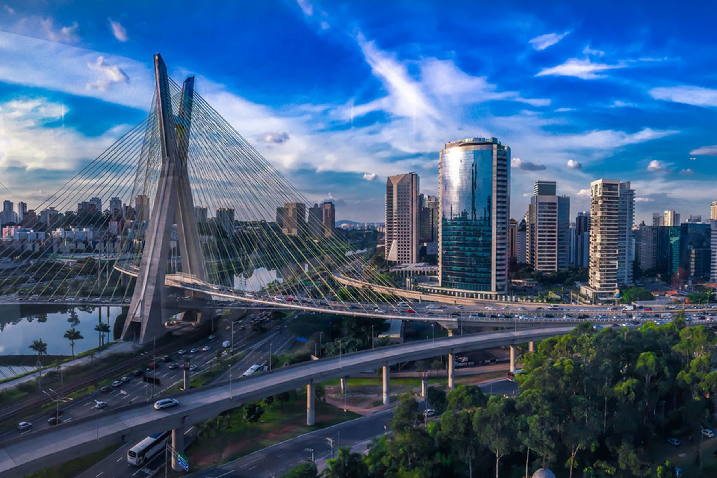 Vista aérea da região da Berrini, em São Paulo