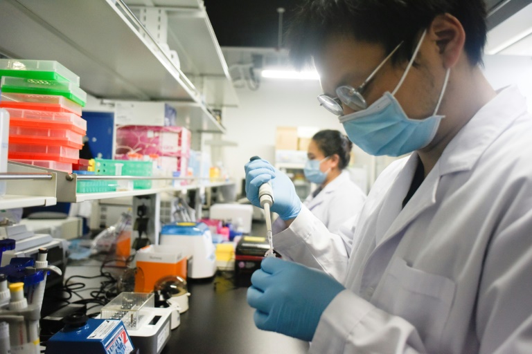 Pesquisadores do Centro de Inovação Avançada em Genômica da Universidade de Pequim, em 14 de maio de 2020
