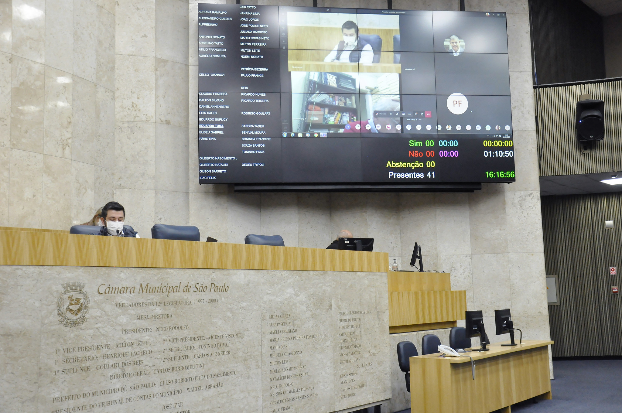 As sessões da Câmara Municipal de São Paulo estão acontecendo virtualmente
