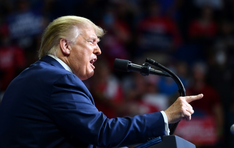 Donald Trump durante um evento de campanha em Tulsa, Oklahoma, em 20 de junho de 2020