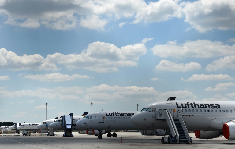 Aviões da Lufthansa no aeroporto Franz-Josef-Strauss, de Munique, em 27 de maio de 2020