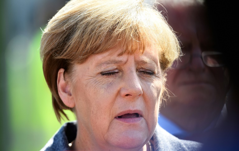 A chanceler alemã Angela Merkel em Heidenau, leste da Alemanha, em 26 de agosto de 2020