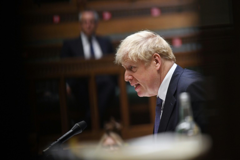 O primeiro-ministro britânico Boris Johnson na Câmara dos Comuns em Londres - UK PARLIAMENT