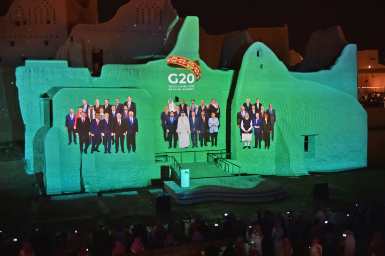 Líderes do G20 projetados na cúpula na Arábia Saudita