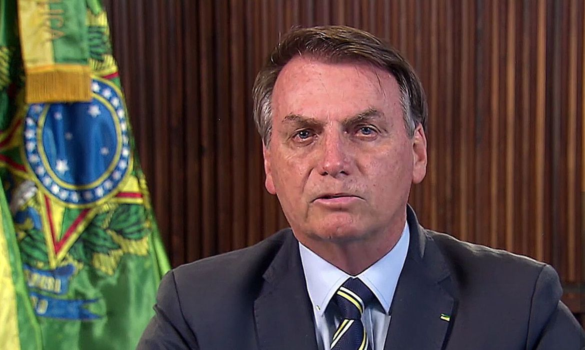 Presidente Jair Bolsonaro em pronunciamento