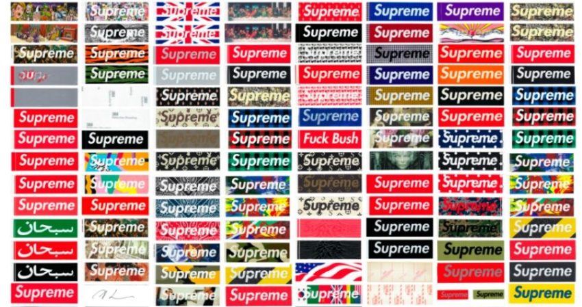 A coleção da Supreme tem lançadas entre 1994 e 2020