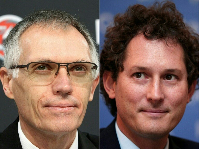 Carlos Tavares (e) e John Elkann, respectivemente, futuros diretor-geral e presidente do conselho de administração do futuro grupo Stellantis