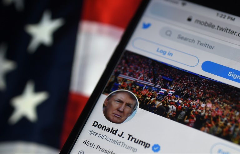 A conta do Twitter do presidente Donald Trump antes de sua suspensão