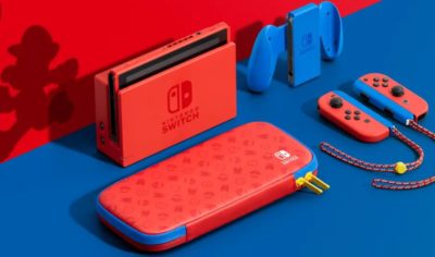Chamada de Mario Red & Blue Edition, a nova versão do Switch muda a cor do corpo do console. O conjunto ainda conta com um case e um protetor para a tela.