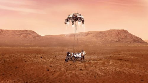 O rover está programado para armazenar amostras de rocha e solo de Marte para que uma missão futura possa levá-los de volta à Terra.