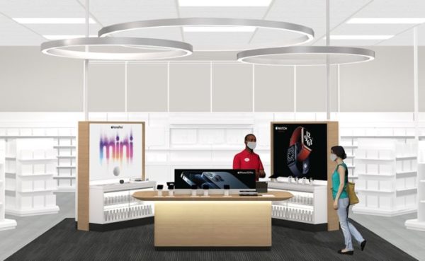 O espaço da Apple na Target reunirá produtos e acessórios da marca de tecnologia
