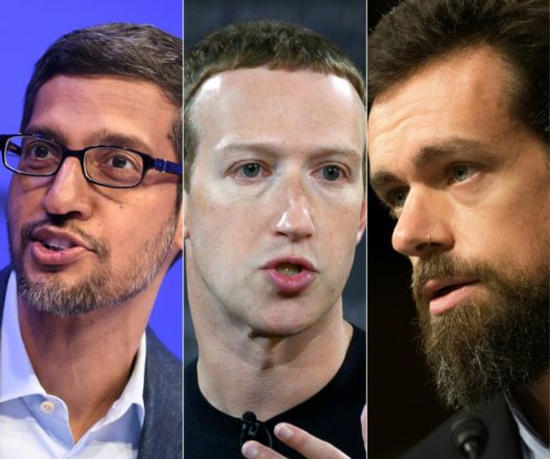 A audiência, que acontecerá de forma remota, será a quarta para Mark Zuckerberg, do Facebook, e Jack Dorsey, do Twitter, desde o mês de julho passado