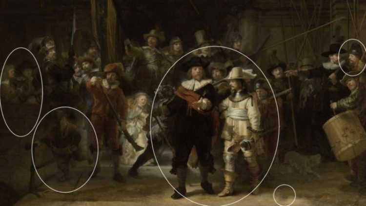 Pintura original foi cortada para caber em exposição na prefeitura de Amsterdã em 1715