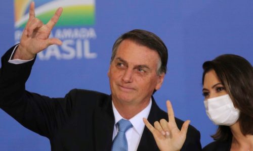 O presidente da República, Jair Bolsonaro e a primeira-dama do Brasil, Michelle Bolsonaro, participam de cerimônia de cumprimentos aos oficiais-generais promovidos