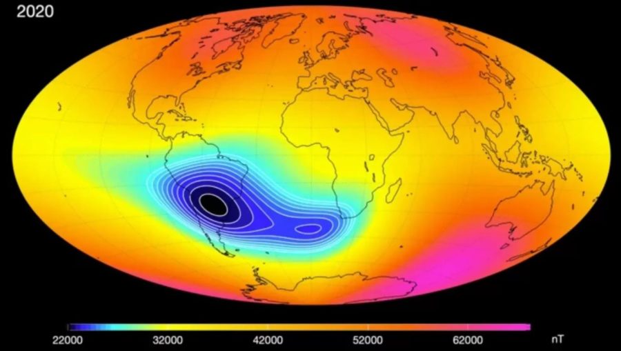 Uma anomalia do campo magnético da Terra significa que a intensidade do campo é menor, e isso deixa o planeta mais 'desprotegido' contra diversas radiações
