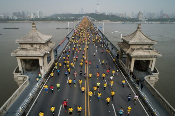 Foto da maratona de Wuhan de 2018