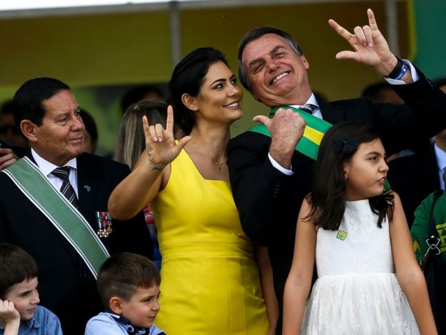 O presidente Jair Bolsonaro durante o desfile de 7 de Setembro, em Brasília