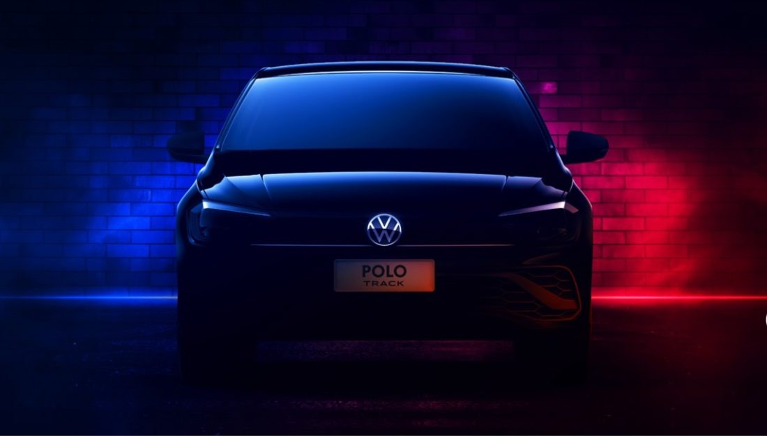 O teaser do novo Polo Track da Volkswagen indica que o carro será um misto entre sedã e SUV urbano, o chamado crossover