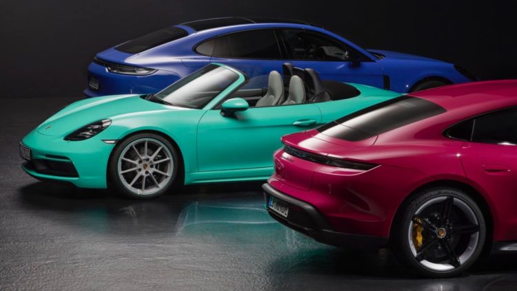 Todos os modelos da Porsche podem ser comprados com uma ampla variedade de cores