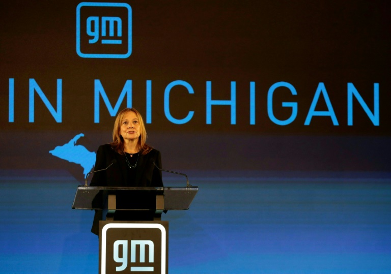 Mary Barra, presidente da General Motors, durante o anúncio de um investimento de US$ 7 bilhões em Michigan em 25 de janeiro de 2022 em Lansing