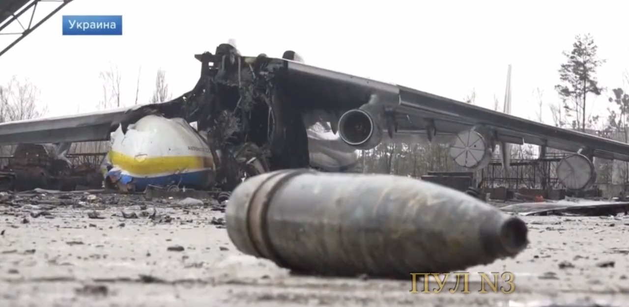 Foi a primeira imagem do avião destruído após ataque russo