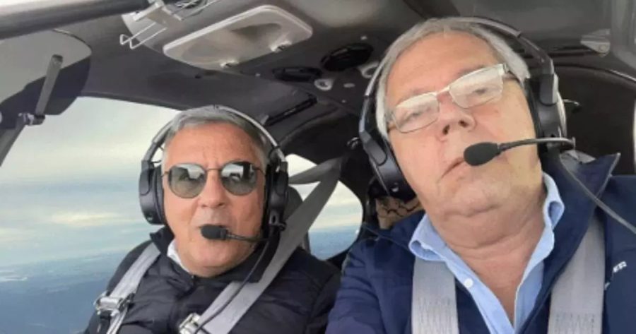 Antônio Carlos Castro Ramos (esq.) e Mário Pinho são pilotos de avião experientes