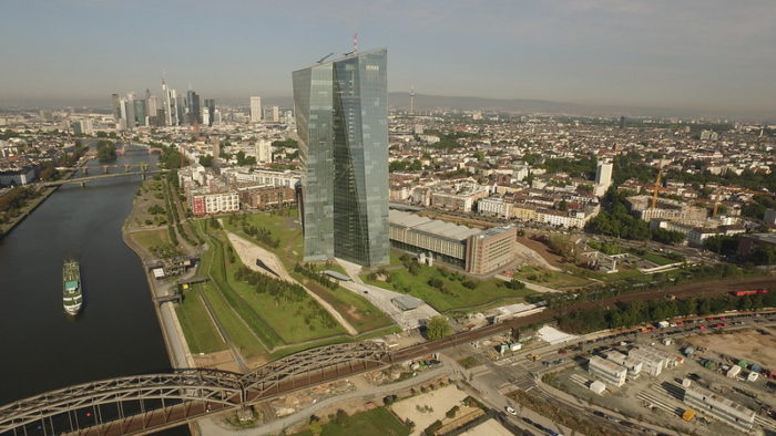 Foto do prédio do Banco Central Europeu em Frankfurt