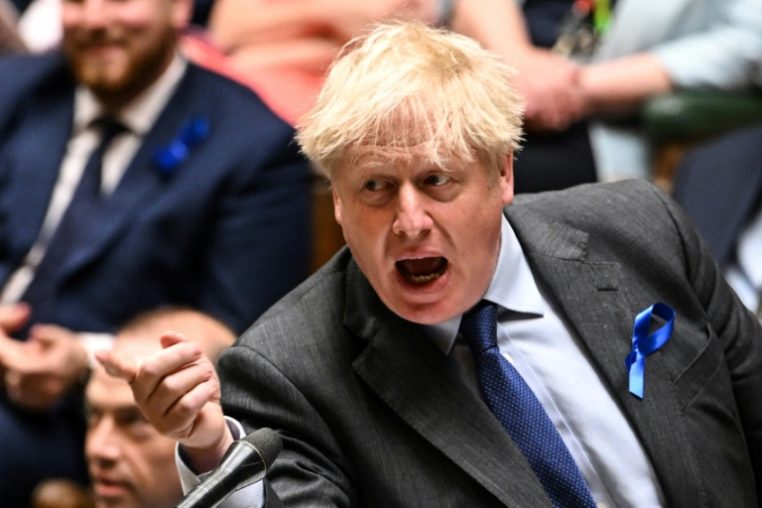 O ex-premiê britânico Boris Johnson no Parlamento
