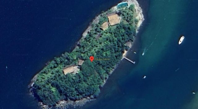 Ilha das cabras - Reprodução Google Maps