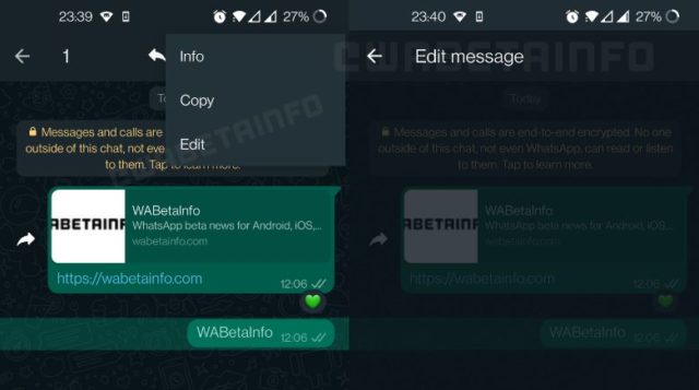 Whatsapp finalmente começa a testar opção de editar mensagens