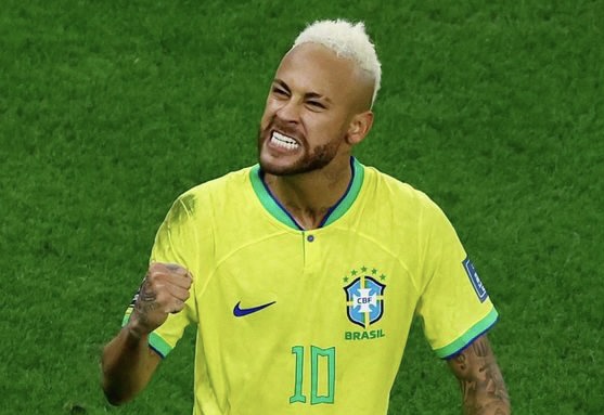 Neymar comemora após marcar gol na partida entre Brasil e Croácia pelas quartas de final da Copa do Mundo do Catar 09/12/2022 REUTERS/Lee Smith