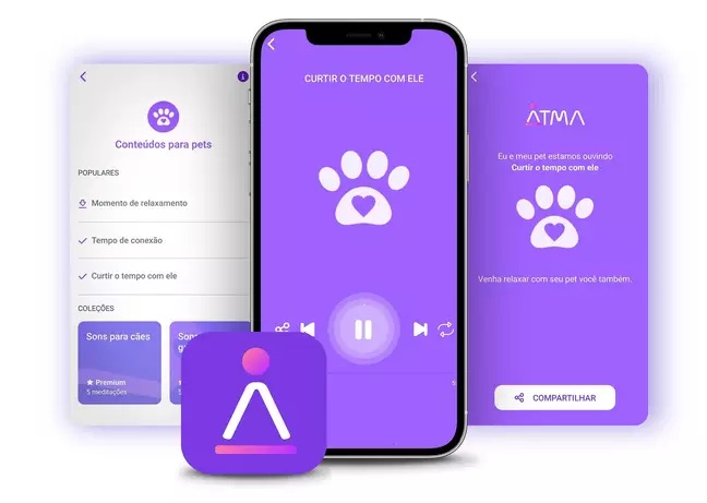O aplicativo de meditação Atma produz conteúdos exclusivos para relaxar os bichinhos