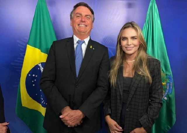 A vice-governadora do DF, Celina Leão, ao lado de Jair Bolsonaro