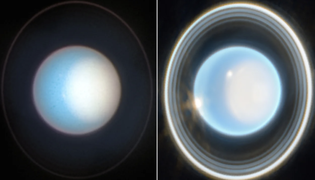 Urano tem 13 anéis, com 11 deles visíveis pelo Webb. Nove anéis são classificados como principais, enquanto os outros dois são mais difíceis de capturar