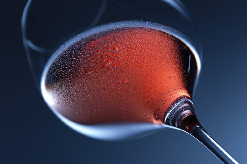 Taça de vinho rosé