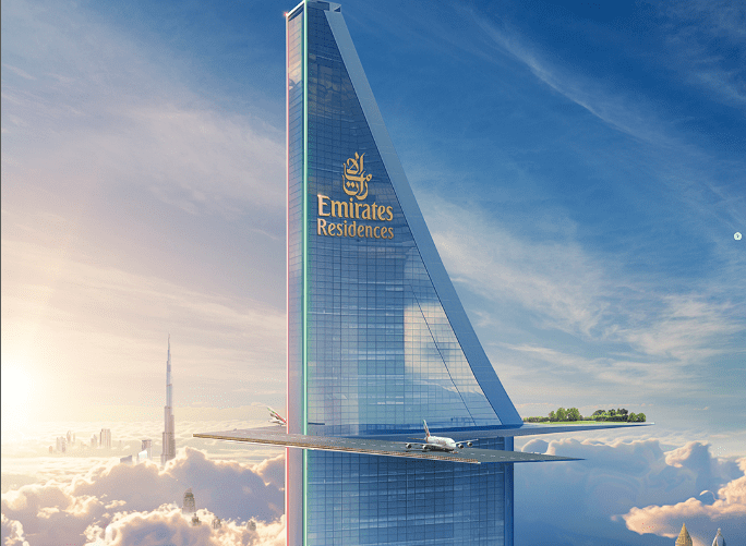 Emirates brinca com o dia da mentira e anuncia prédio de 380 andares com aeroporto nas alturas