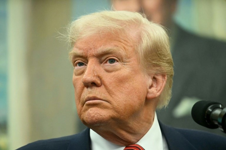 O presidente dos EUA, Donald Trump, durante uma cerimônia de posse na Casa Branca em 7 de maio de 2025 - AFP/Arquivos
