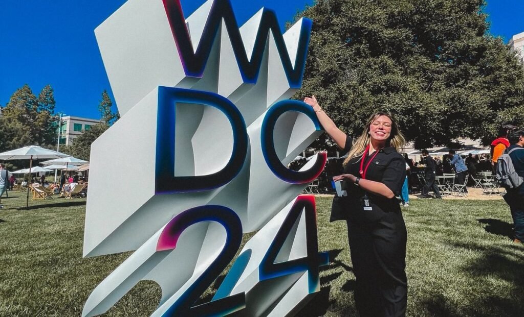 Giovana viajou a convite da Apple para acompanhar a WWDC 24 em Cupertino, California.