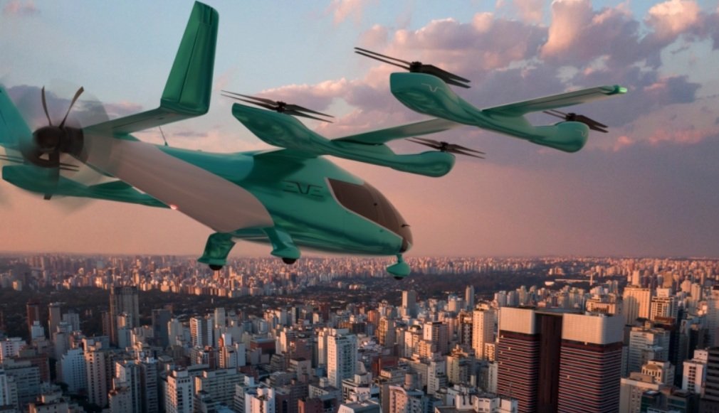 Projeção de eVTOL da Eve, empresa da Embraer