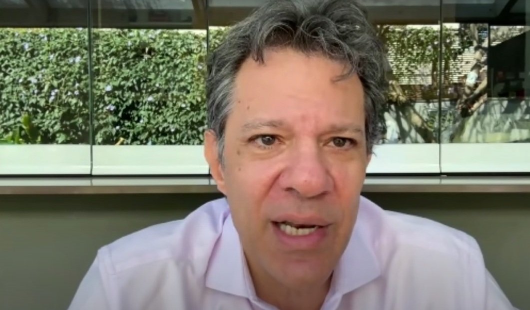 O ministro Fernando Haddad fala durante evento do Partido dos Trabalhadores (PT)