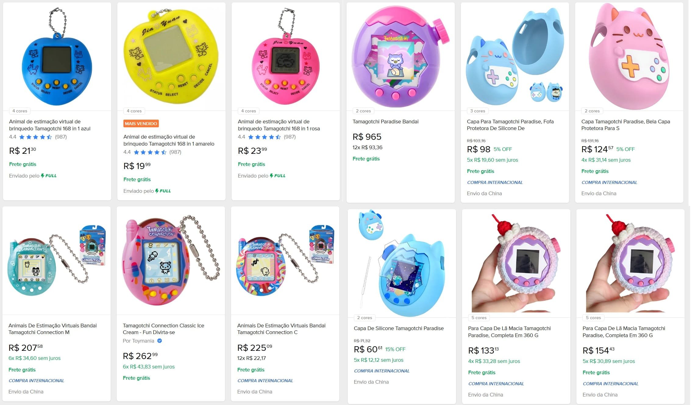 Modelos mais modernos do Tamagotchi chegam a ultrapassar os R$ 900 por unidade