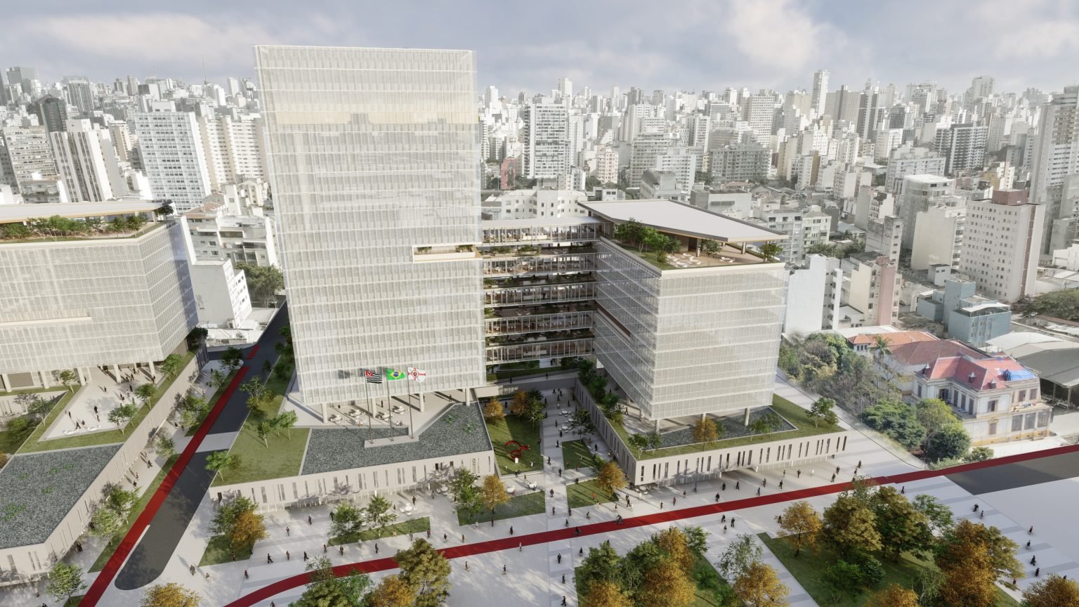 Reprodução de como será o Centro Administrativo Campos Elíseos, nova sede do governo paulista (Crédito: Divulgação)