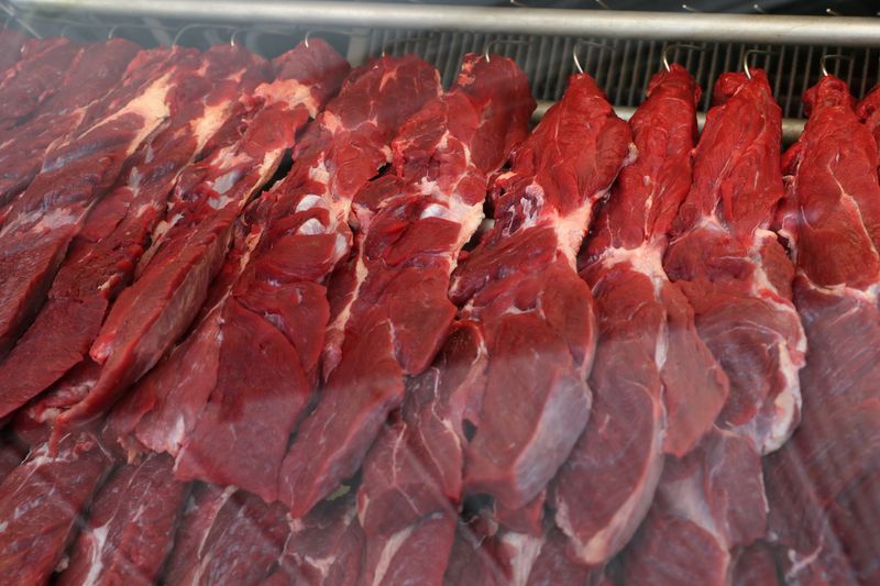 Carne bovina em açougue do Brasil