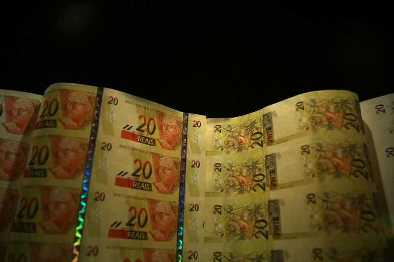 Notas de reais retratadas no Centro Cultural Banco do Brasil no Rio de Janeiro