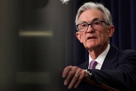 Chair do Federal Reserve (Fed), Jerome Powell, em coletiva de imprensa